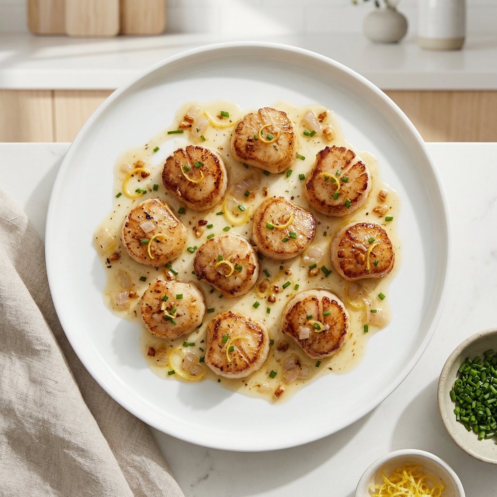 Sea Scallops in Lemon-White Wine Sauce