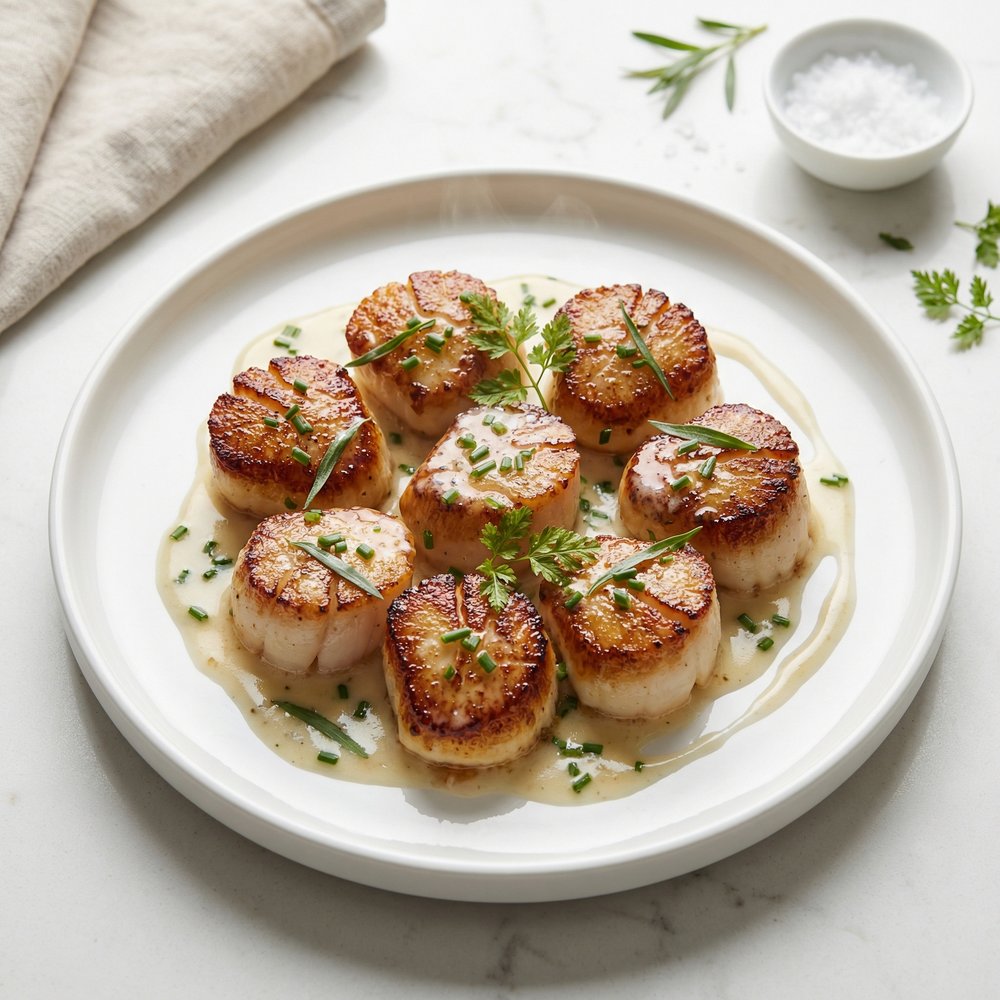 Scallops with White Wine Sauce