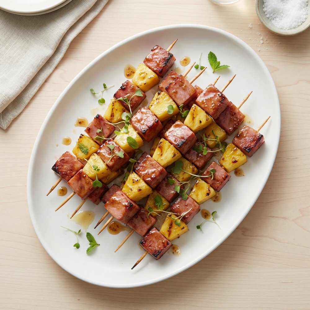 Pineapple and Ham Skewers