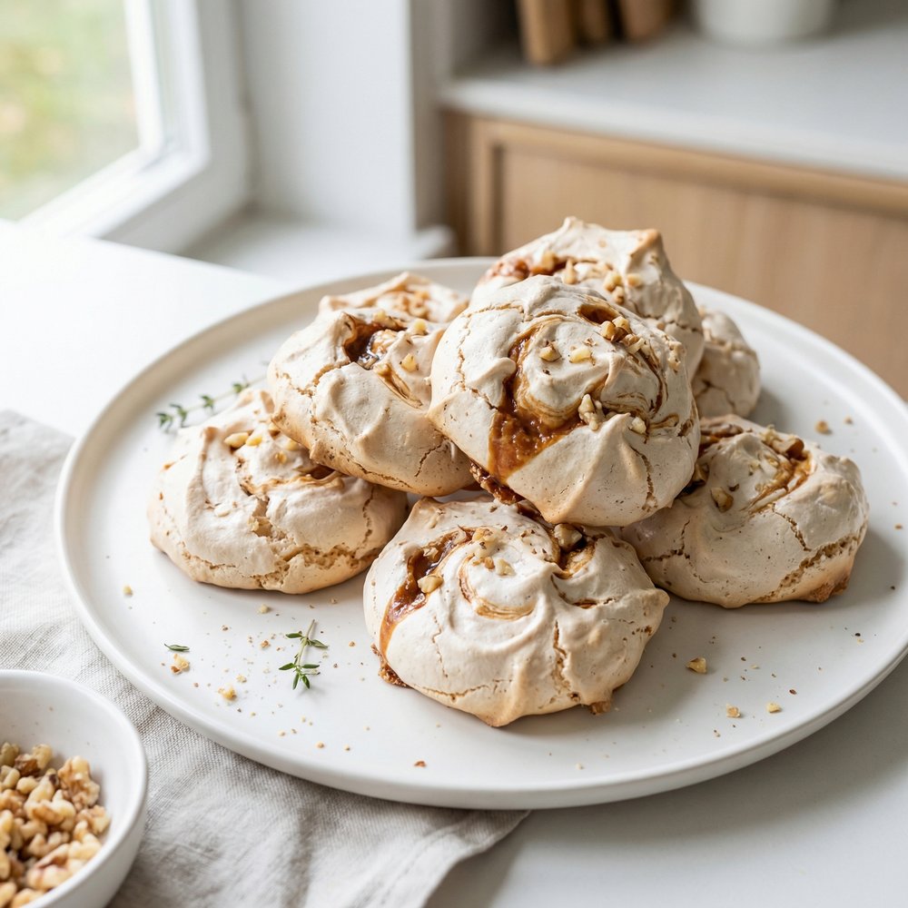 Walnut Brown Sugar Meringue Kisses