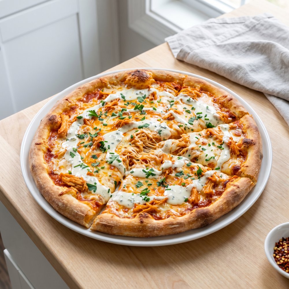 Buffalo Chicken Pizza with Blue Cheese