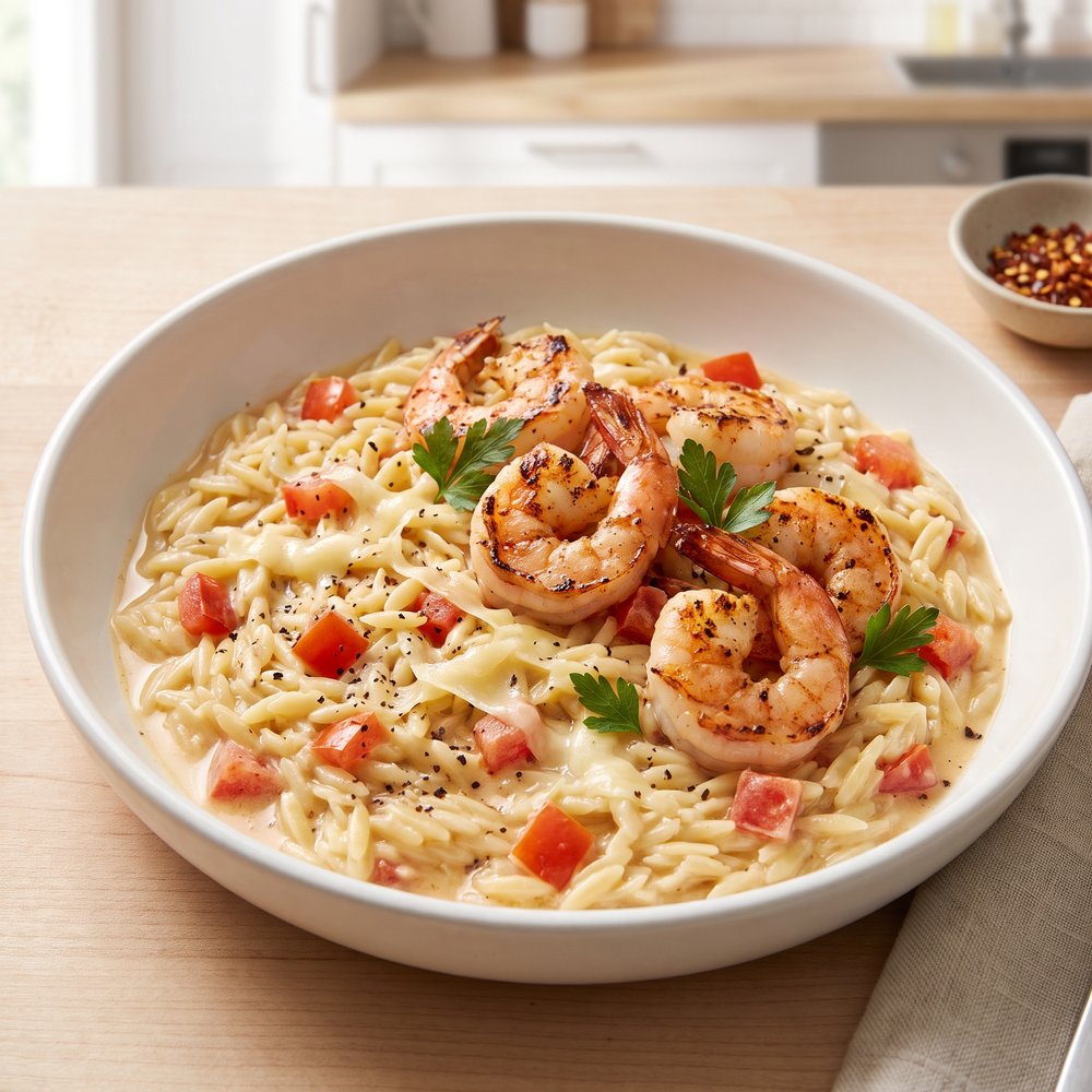 Butter-Baked Shrimp with Creamy Orzo