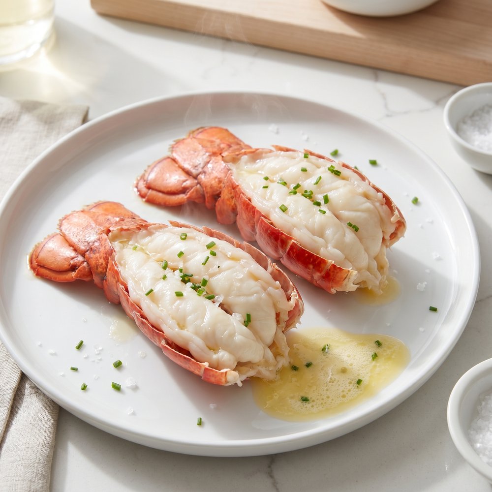 Butter-Served Steamed Lobster Tails