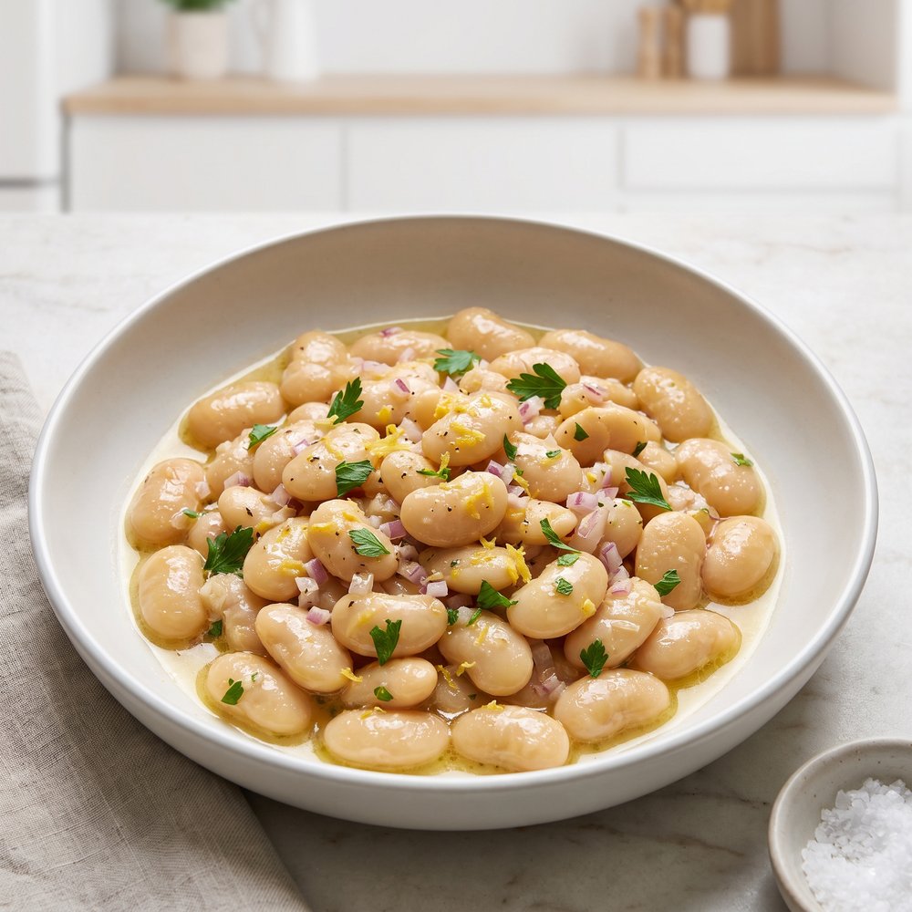 Butter Beans with Lemon and Garlic