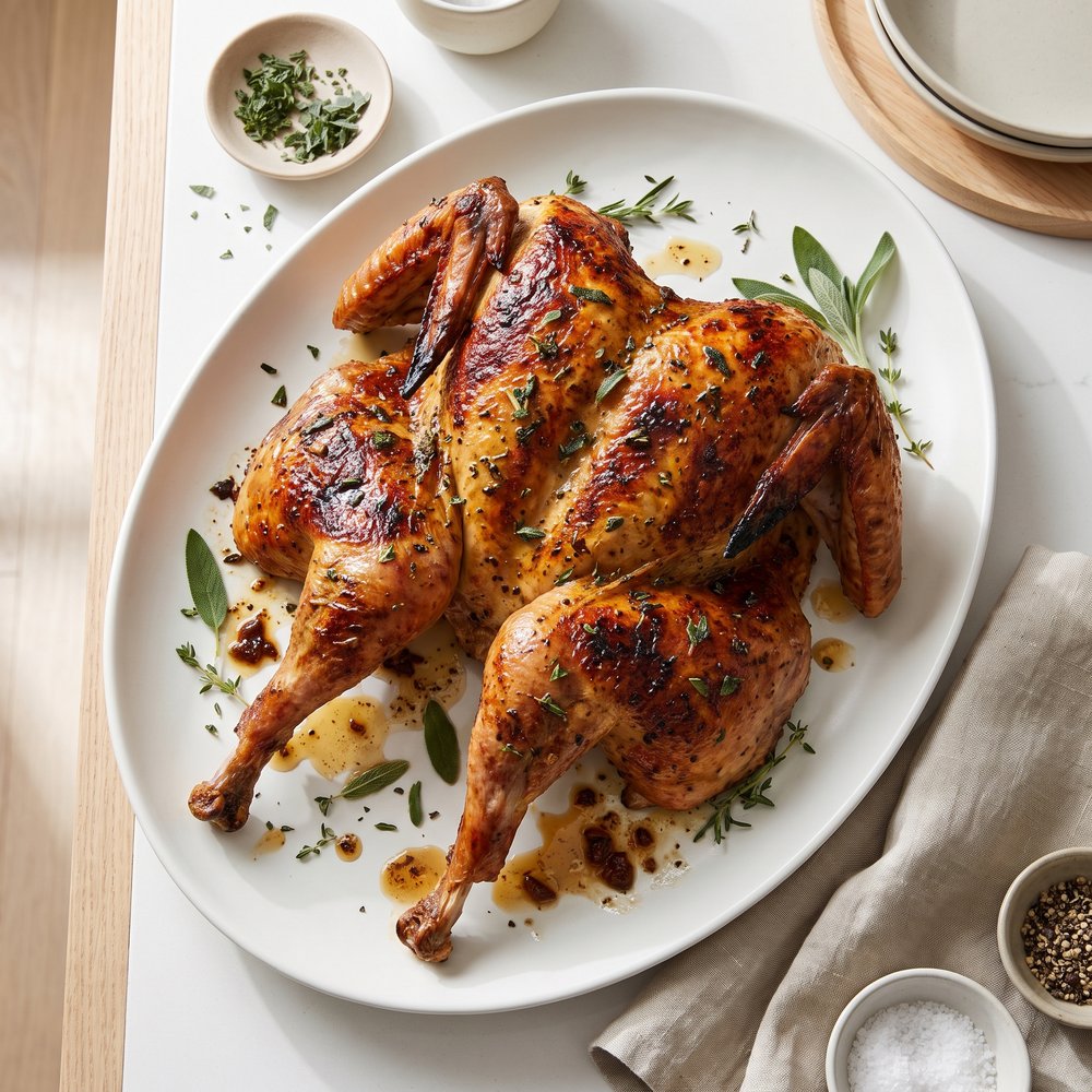 Butterflied Roast Turkey with Herbs