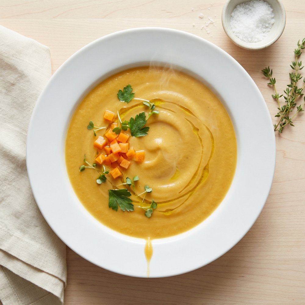 Persimmon-Kissed Butternut Squash Soup