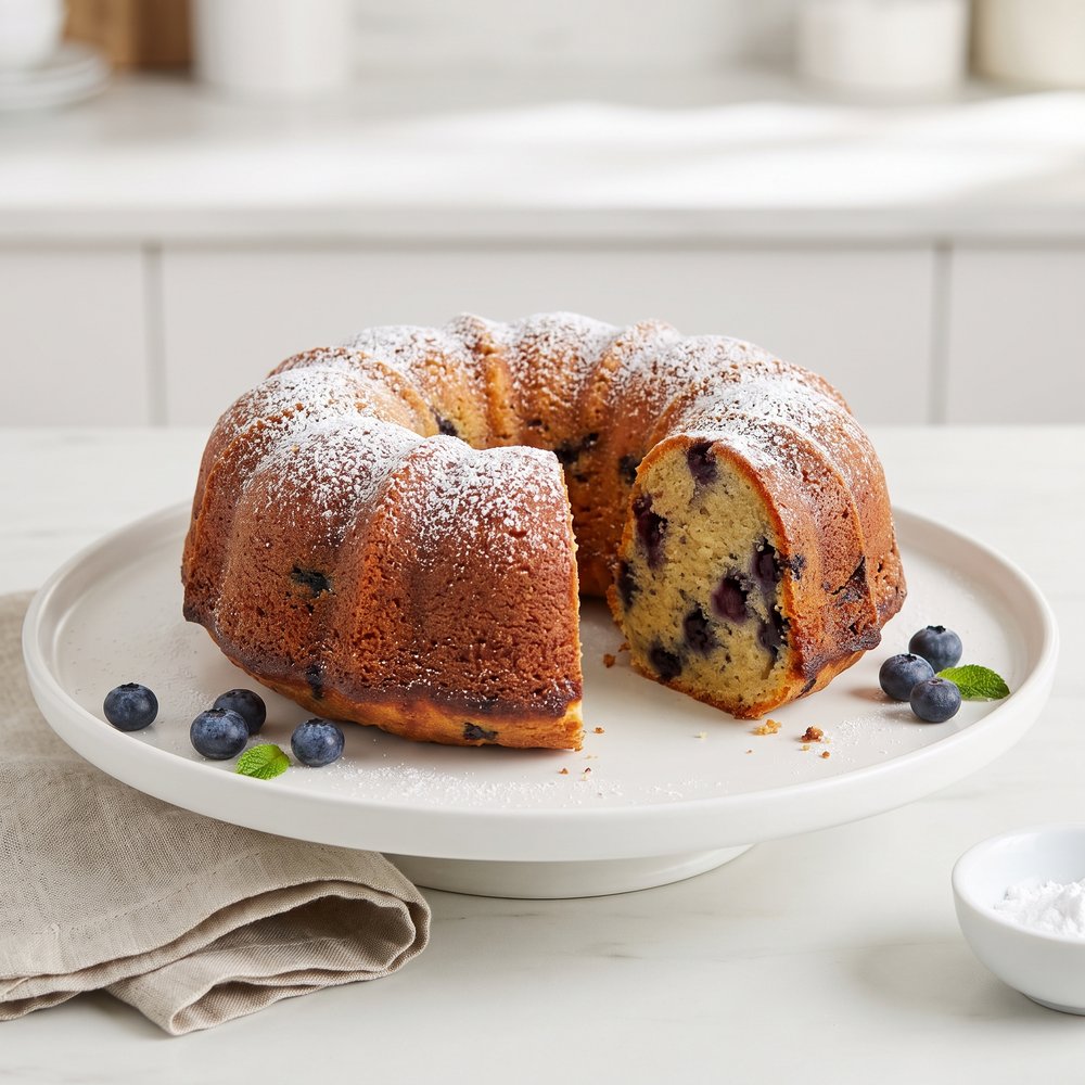 Buttery Blueberry Bundt Pound Cake