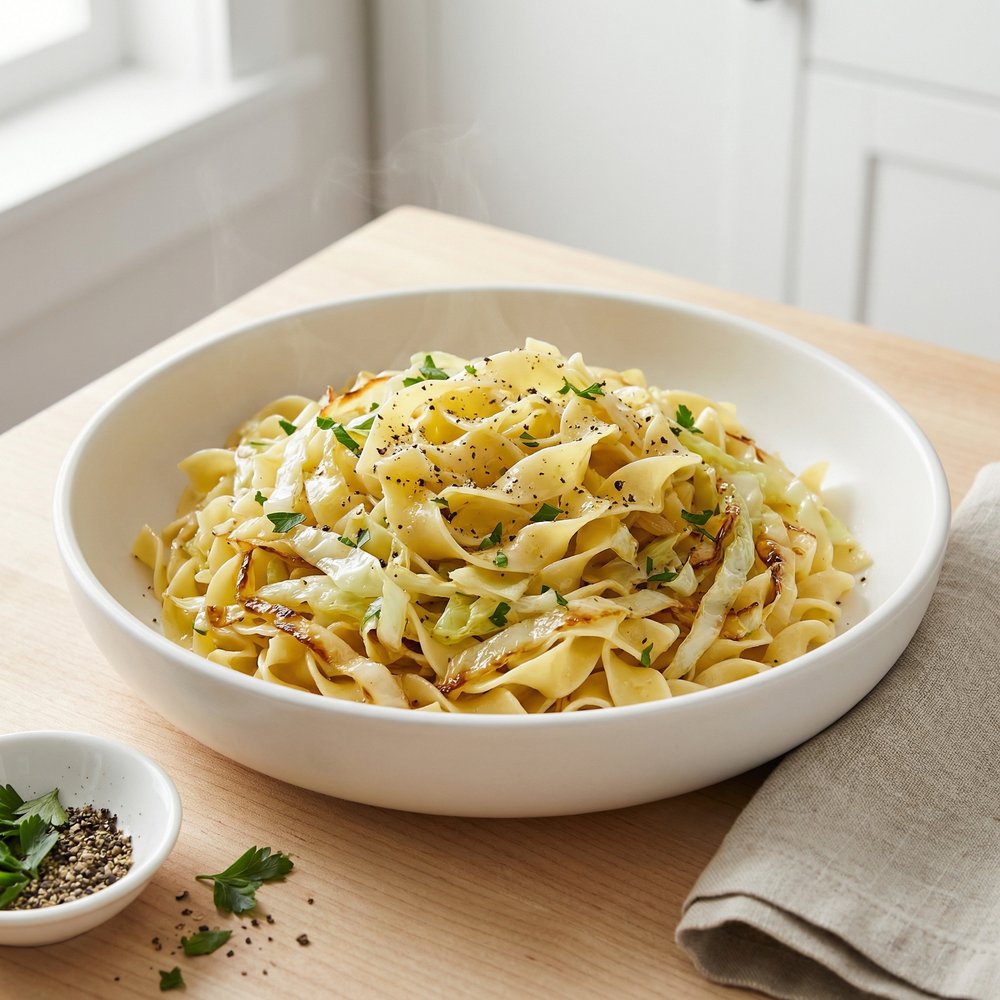Buttered Cabbage with Egg Noodles
