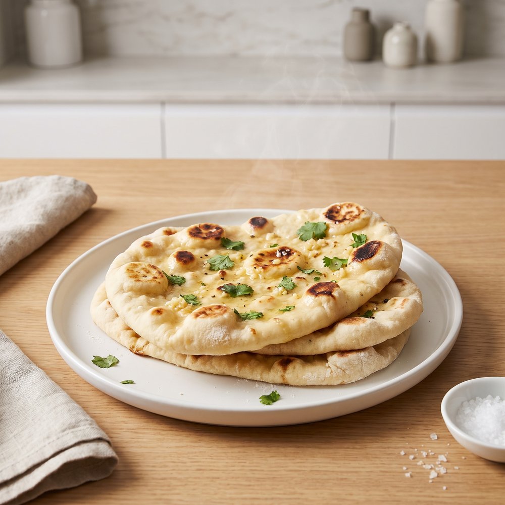 Buttery Garlic Naan Flatbread