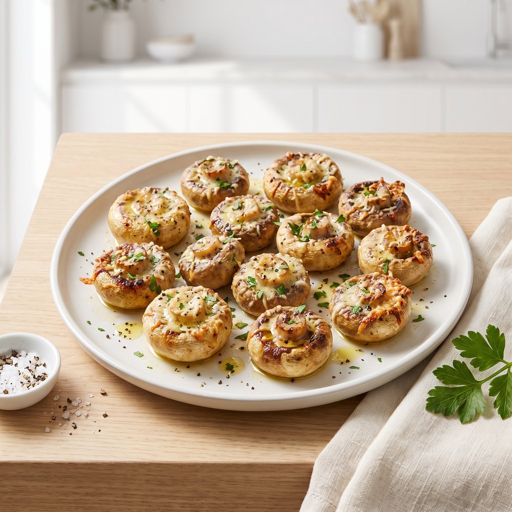 Buttery Garlic Parmesan Mushrooms