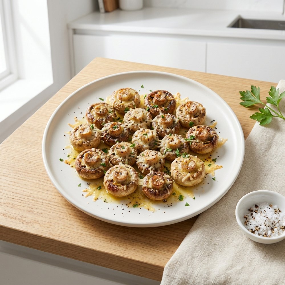 Buttery Garlic Parmesan Mushrooms
