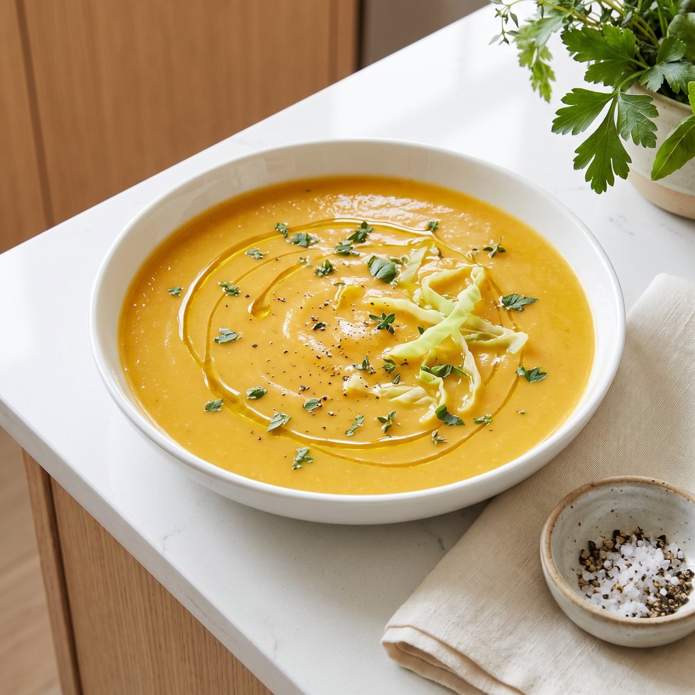 Cabbage, Carrot and Potato Blended Soup