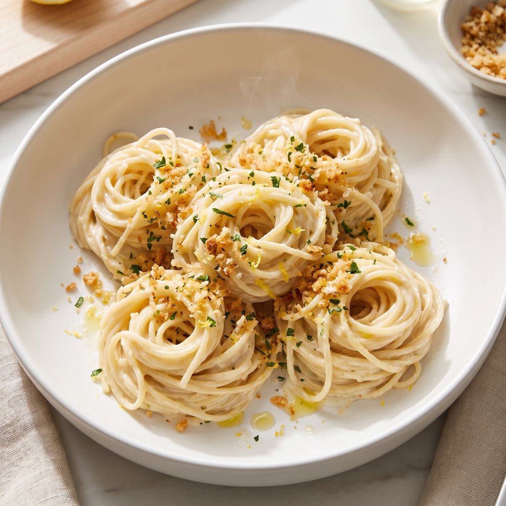Caesar-Inspired Angel Hair Pasta