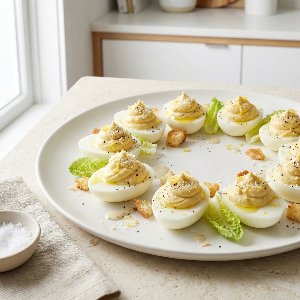 Caesar Salad Deviled Eggs