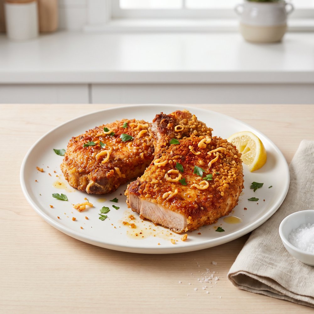 Cajun-Parmesan Crusted Pork Chops