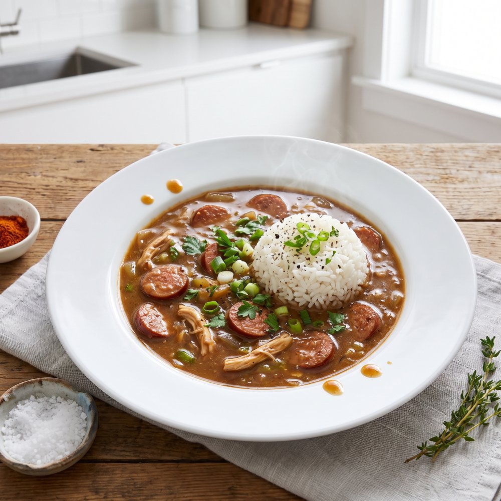 Cajun-Style Chicken and Andouille Gumbo