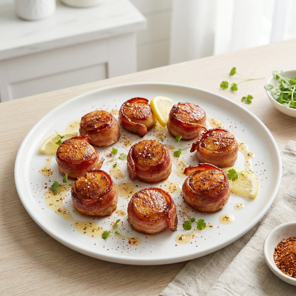 Spicy Bacon-Wrapped Scallops