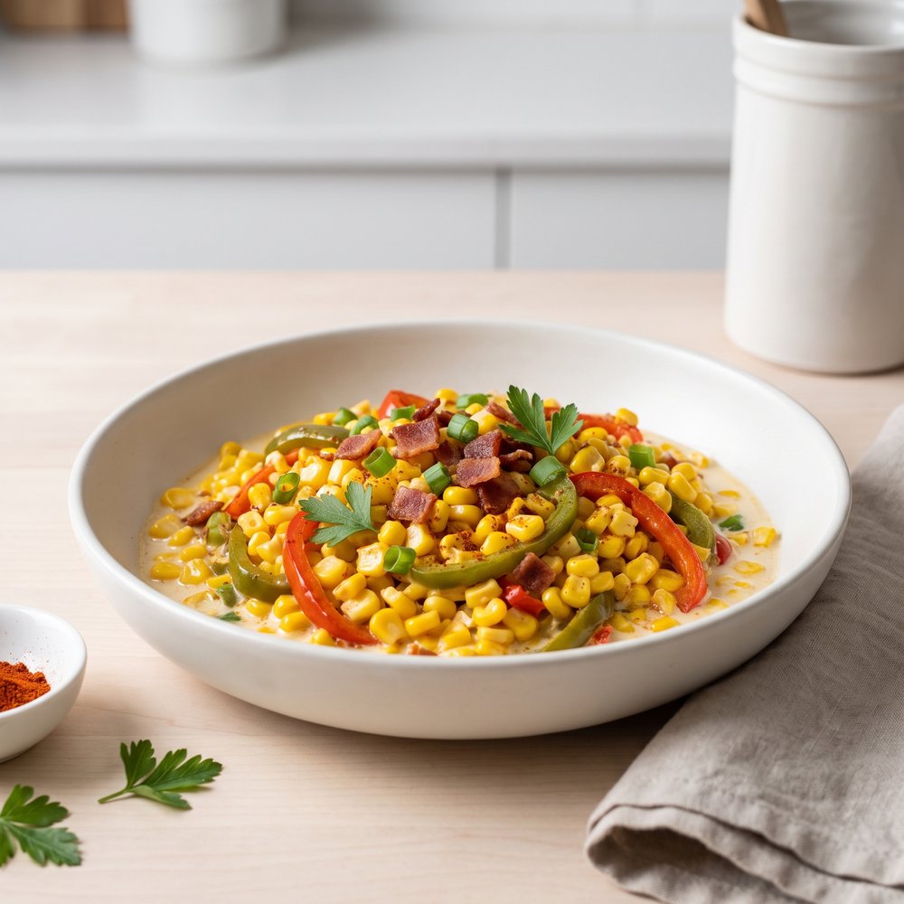 Cajun Corn and Bacon Maque Choux