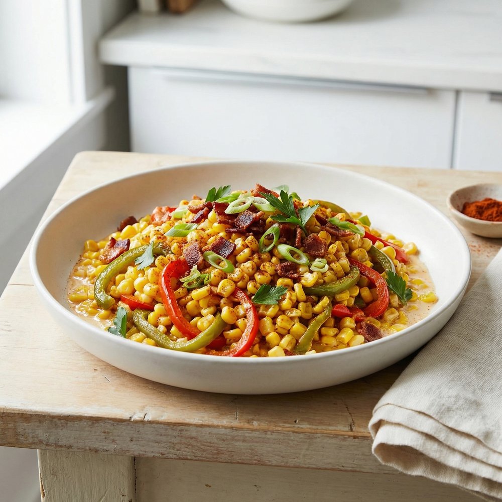 Cajun Corn and Bacon Maque Choux