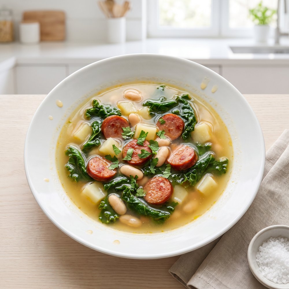 Caldo Verde: Portuguese Kale and Sausage Soup