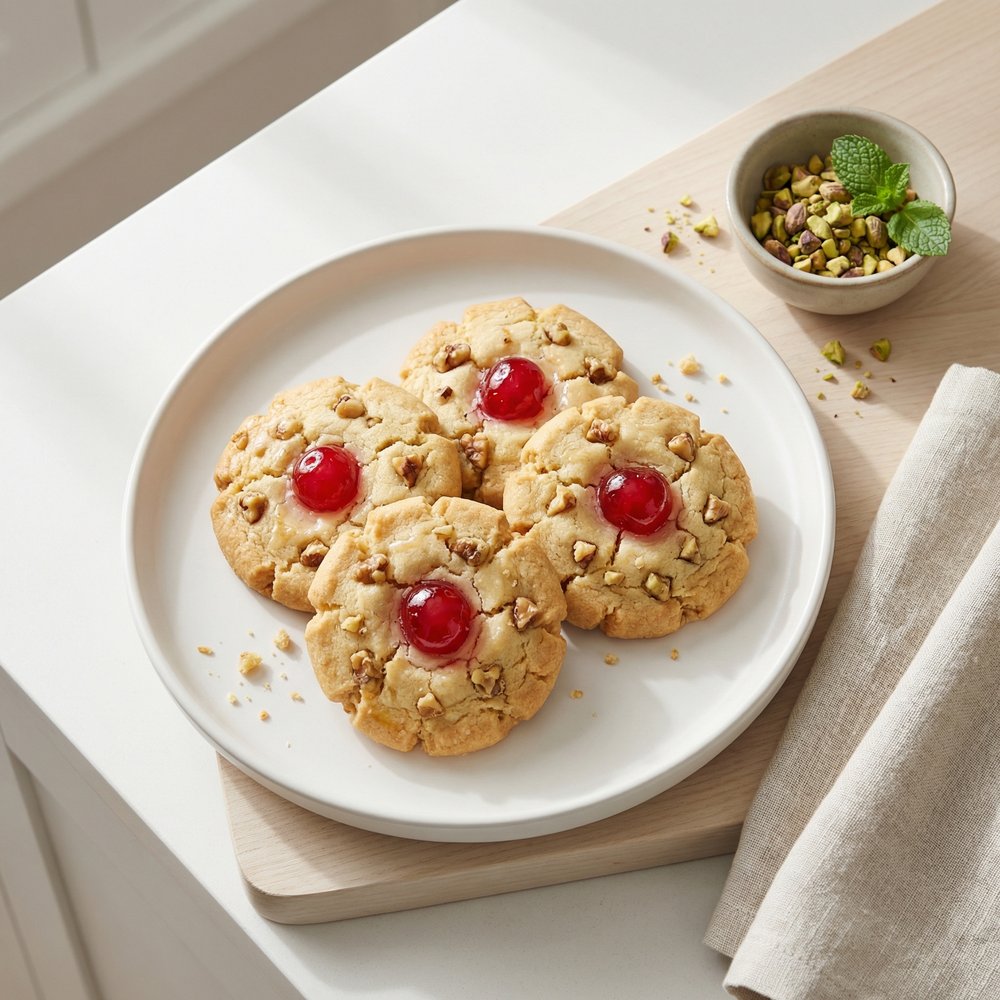 Cherry Button Cookies