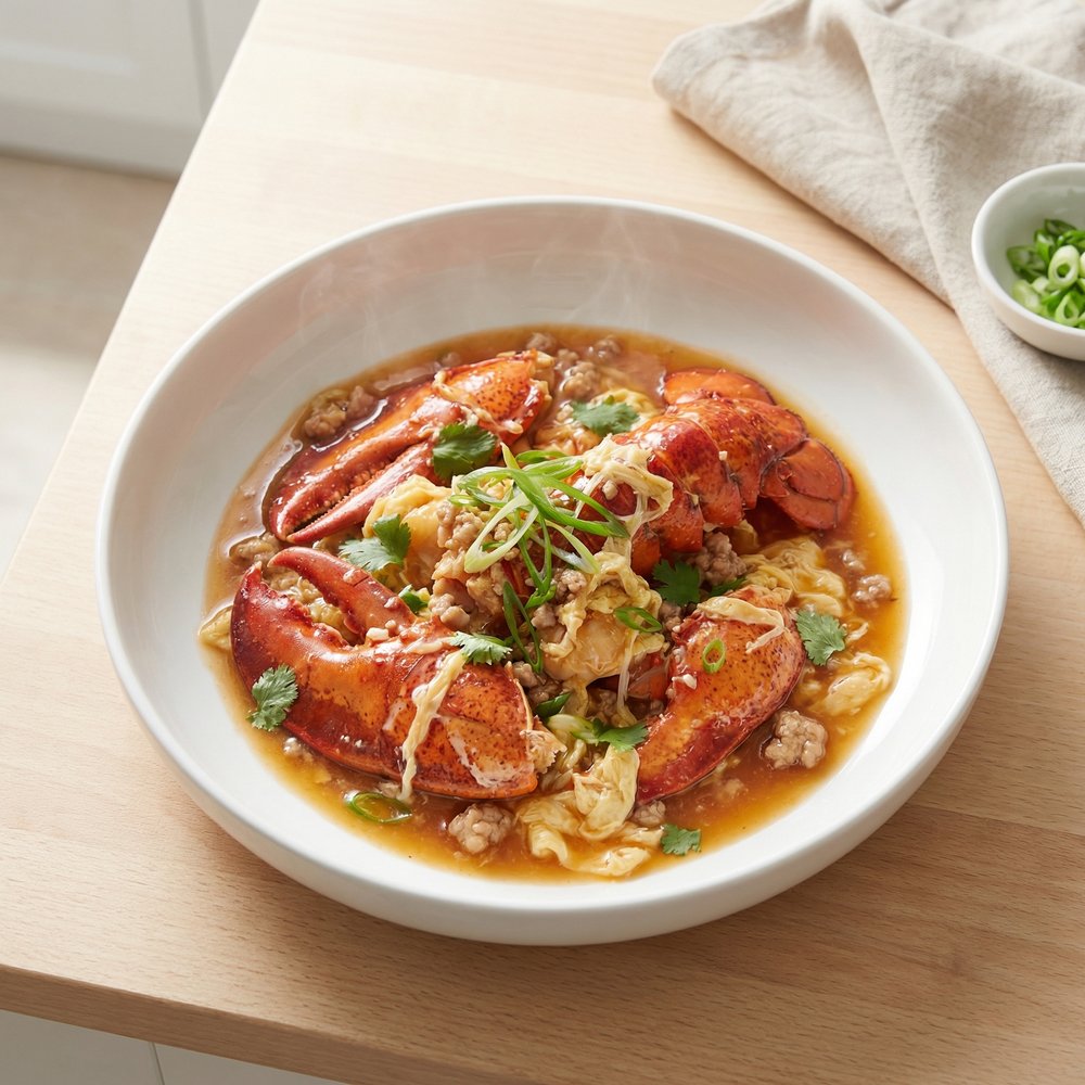 Cantonese-Style Lobster with Pork and Egg