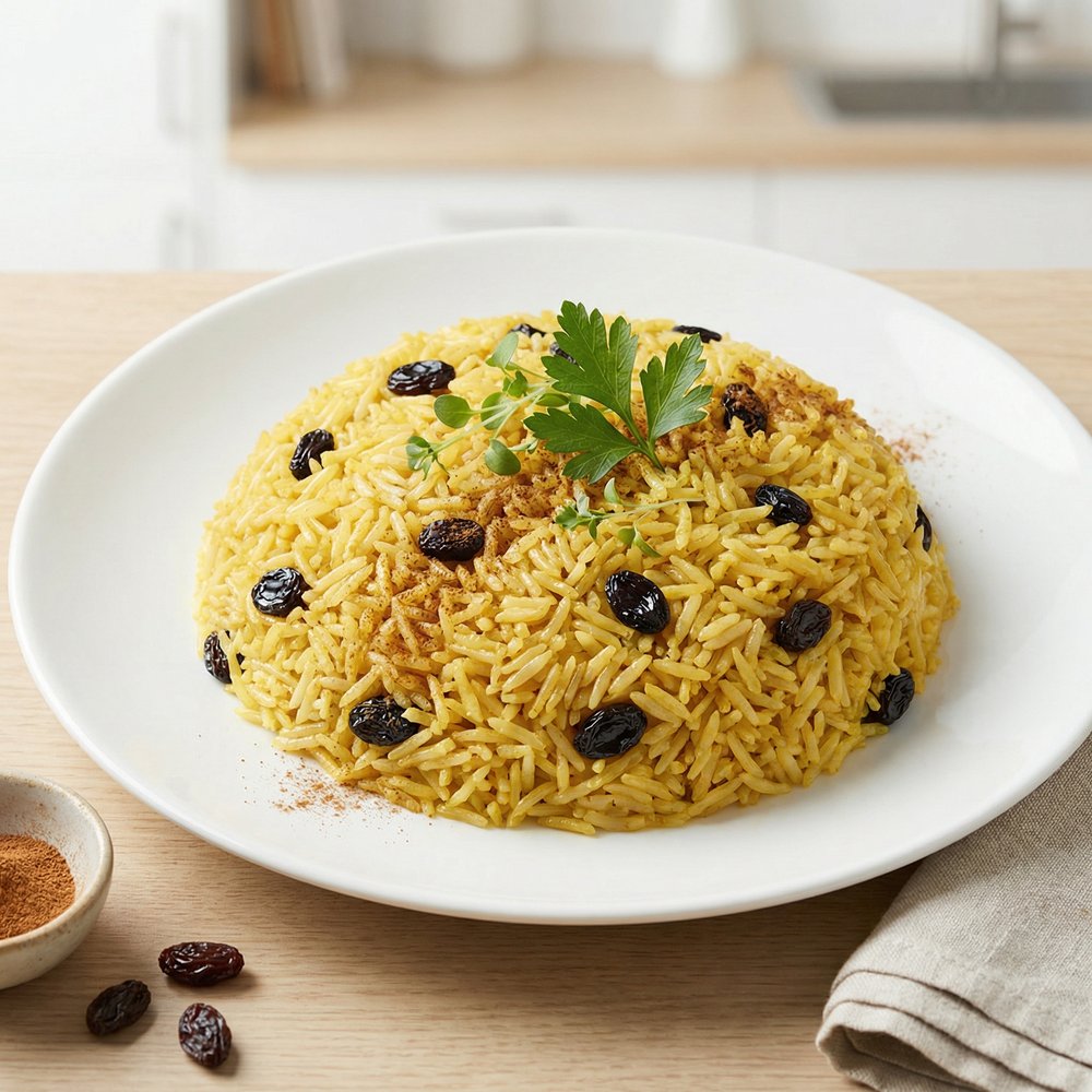 Cape Malay–Style Yellow Rice with Raisins