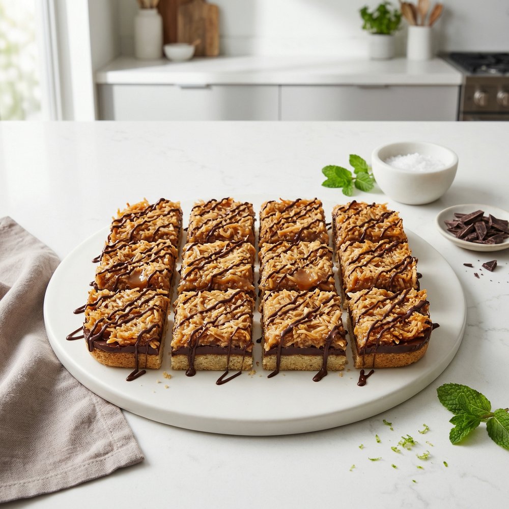 Caramel Coconut Chocolate Samoa Bars