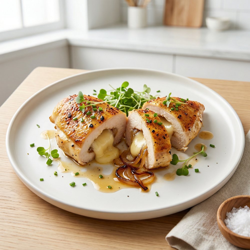 Caramelized Onion and Gouda Stuffed Chicken