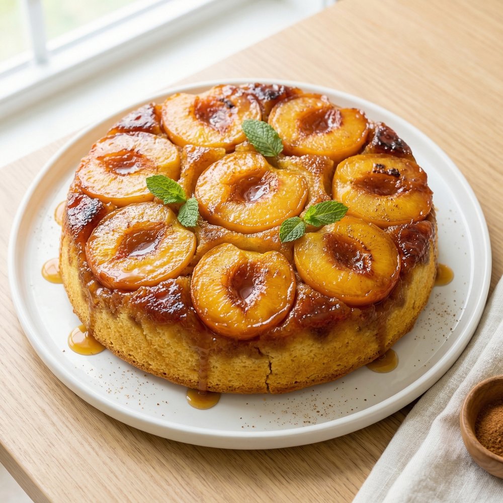 Caramelized Peach Upside-Down Cake