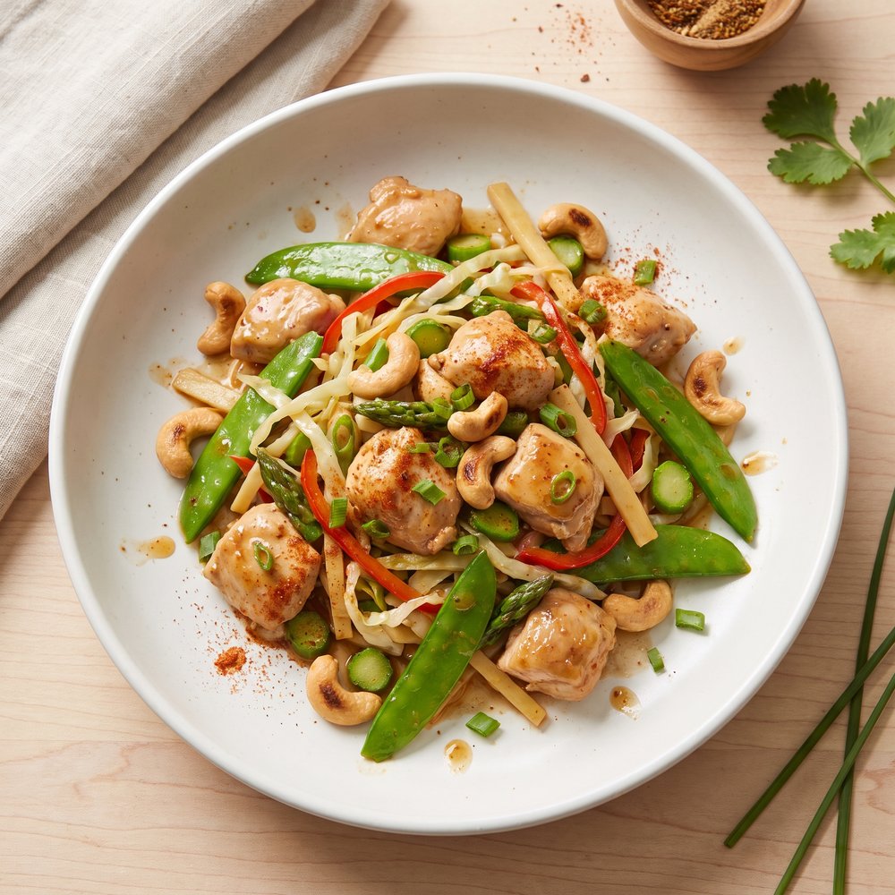 Cashew Chicken with Veggie Stir-Fry