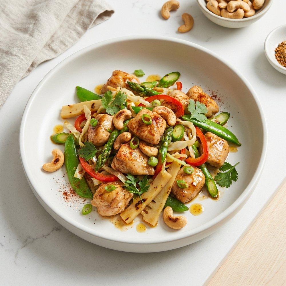 Cashew Chicken with Veggie Stir-Fry