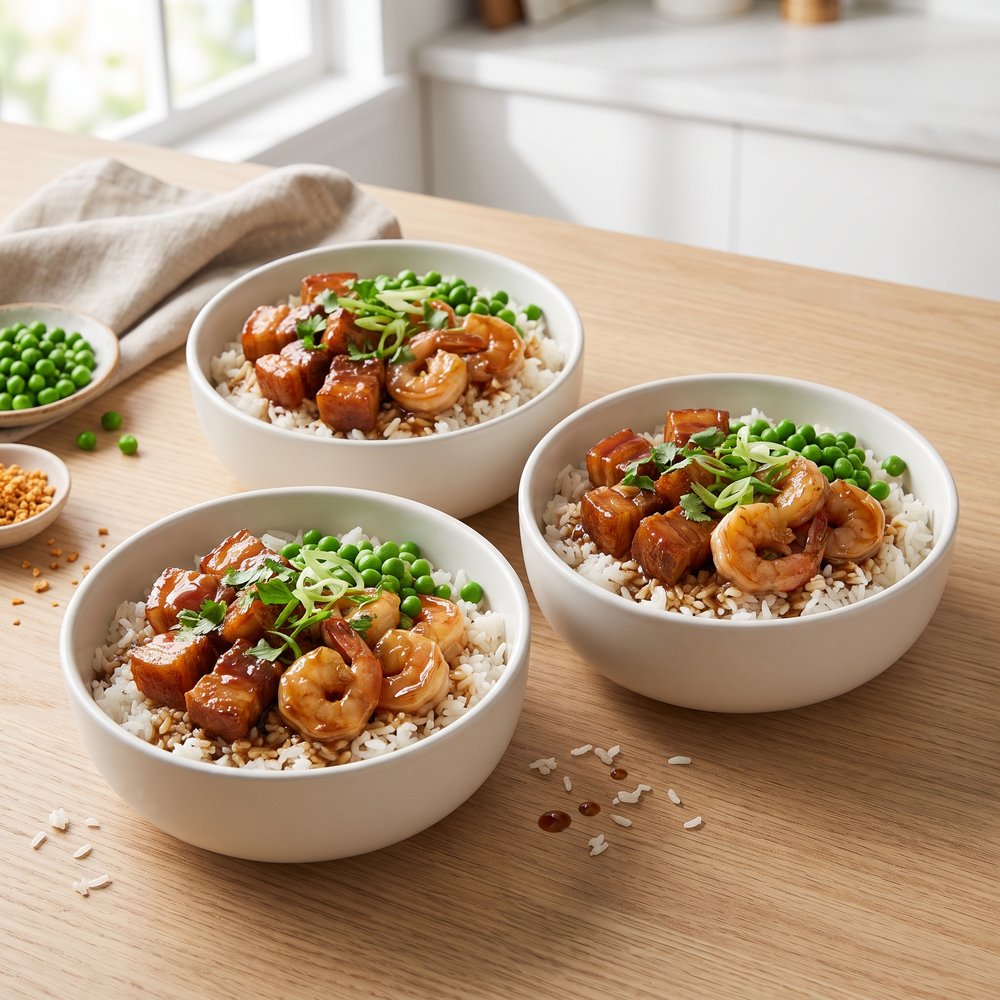 Cebu-Style Filipino Steamed Rice Bowl
