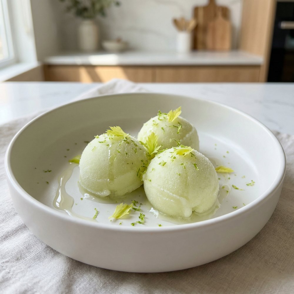 Bright Celery-Lime Sorbet