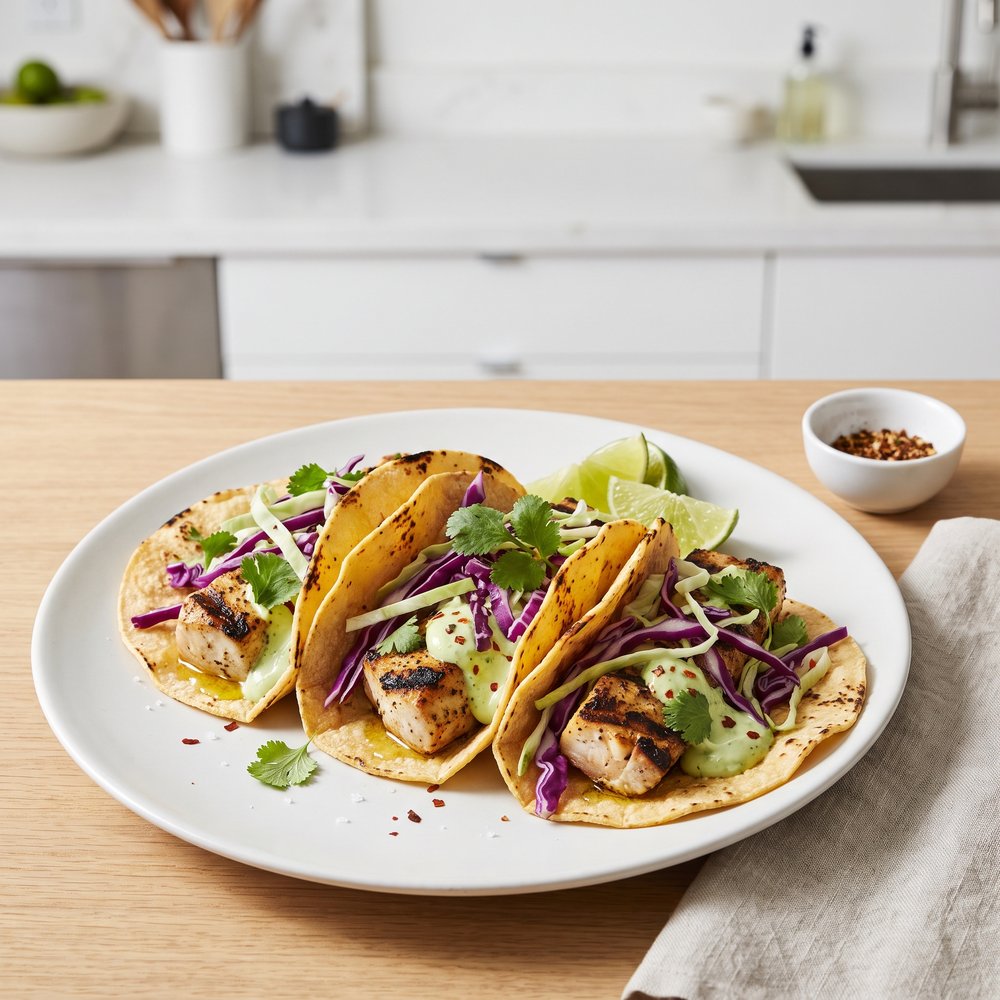 Char-Grilled Mahi Mahi Tacos with Creamy Avocado