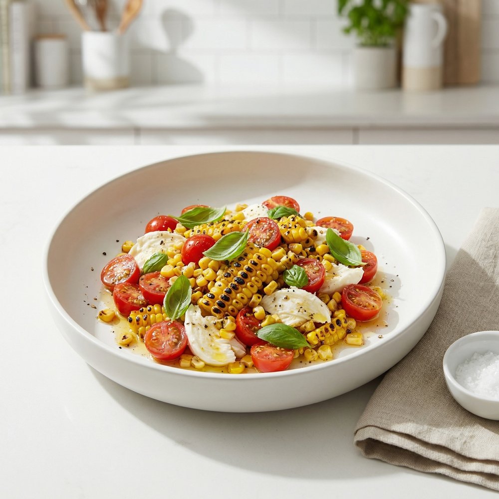 Fresh Corn, Cherry Tomato, and Basil Salad