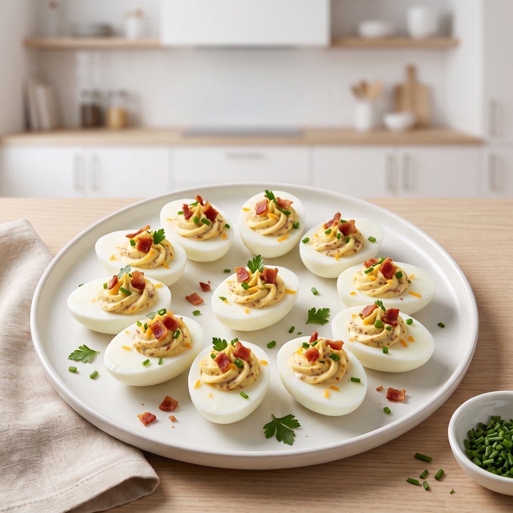Cheddar-Bacon Deviled Eggs