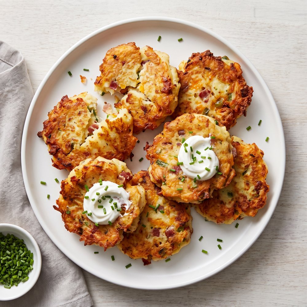 Cheddar Bacon Mashed Potato Patties