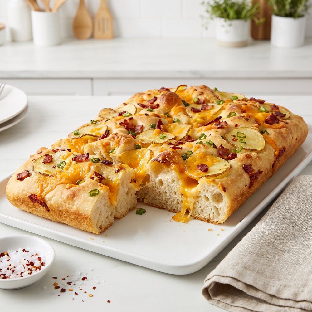 Cheddar, Bacon & Potato Focaccia