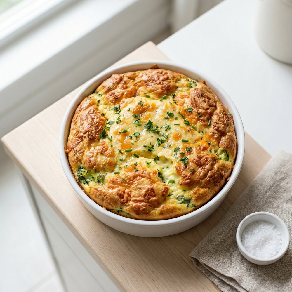Creamy Broccoli Cheese Soufflé