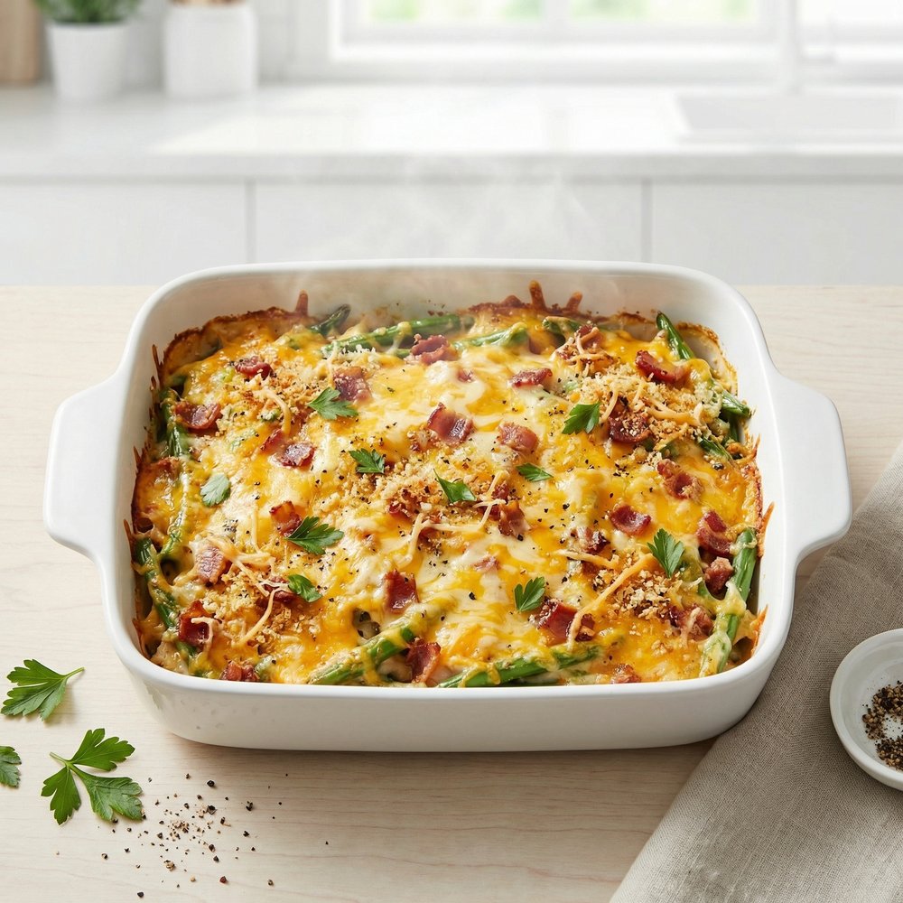 Cheddar Chicken and Green Bean Bake