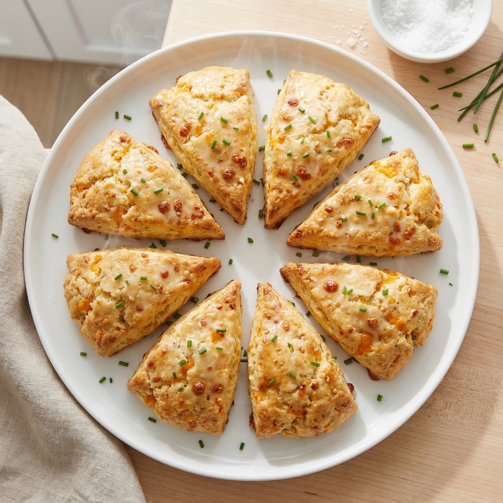 Cheddar and Garlic Quick Scones