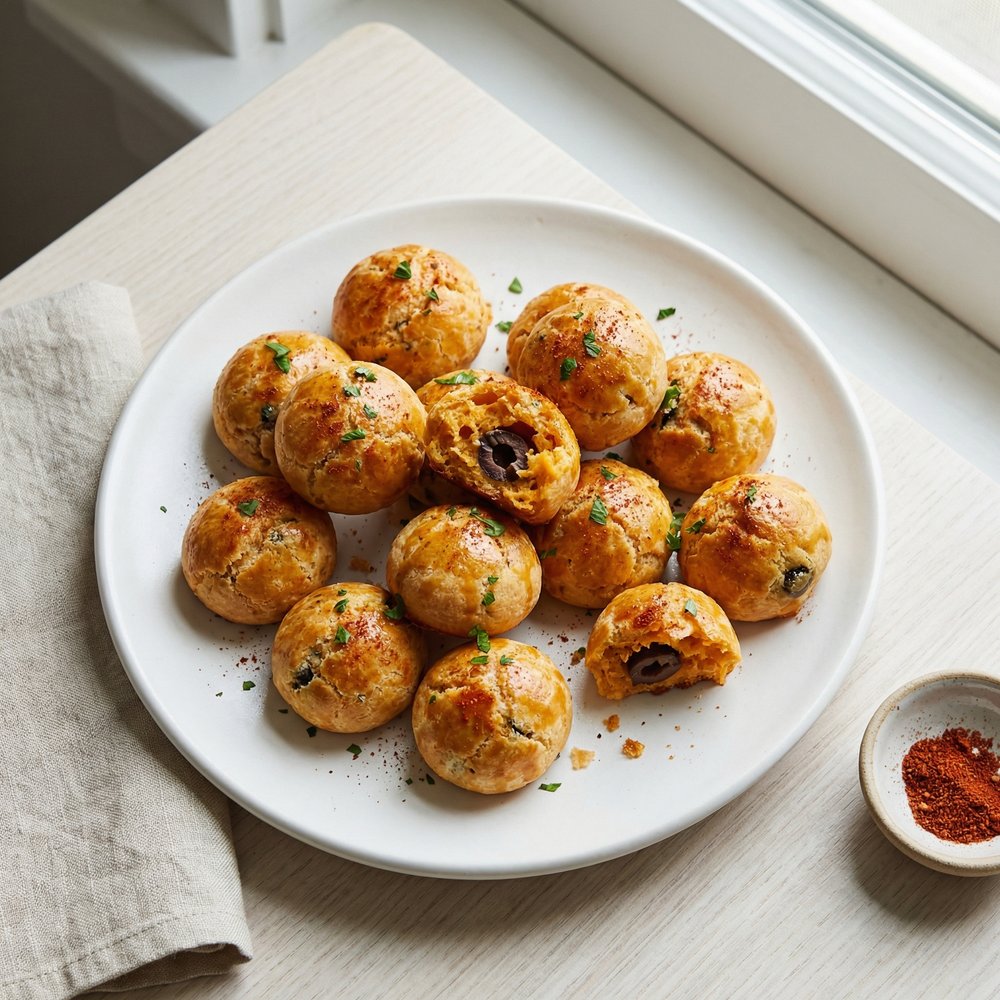 Cheddar-Wrapped Olive Bites