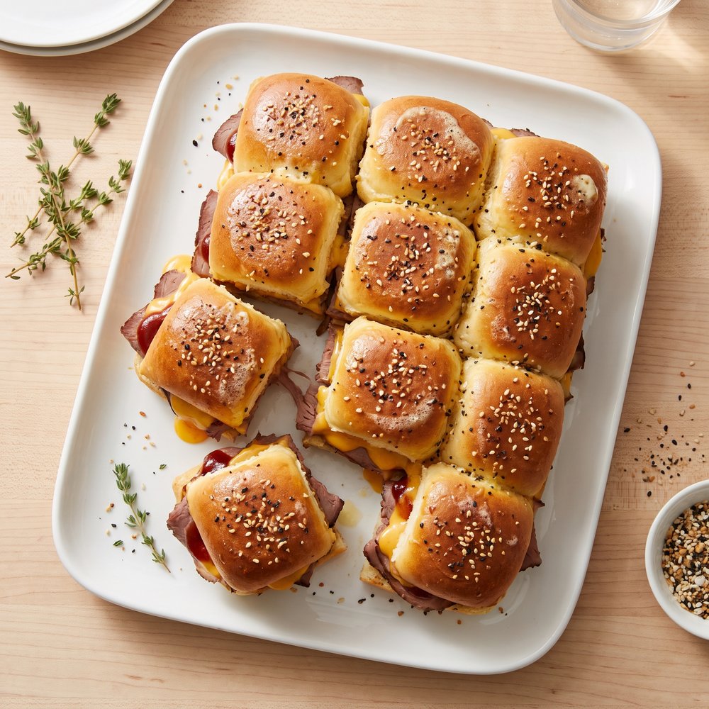 Cheddar Roast Beef Party Sliders