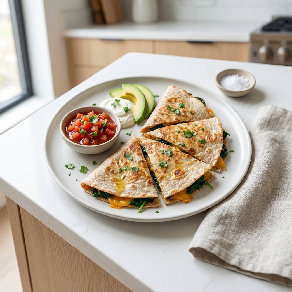 Spinach Whole Wheat Quesadillas