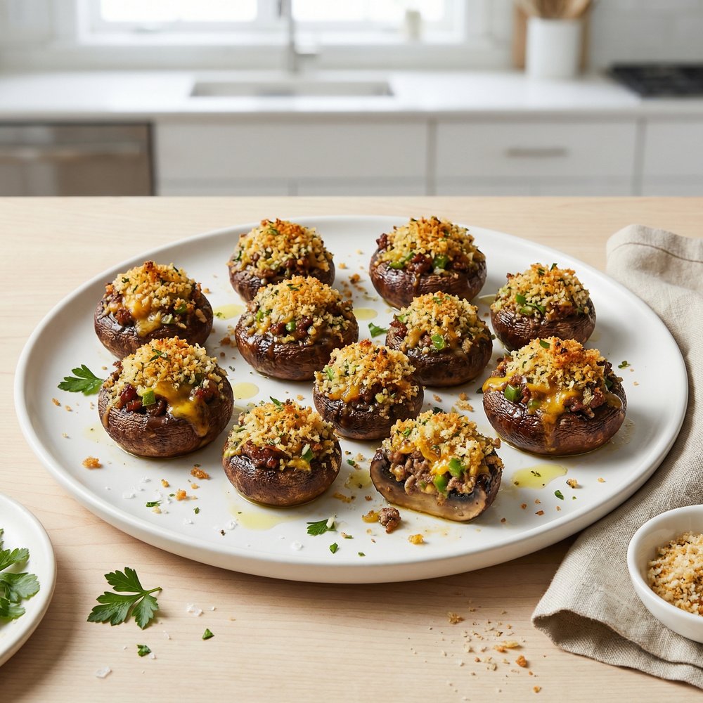 Andie’s Cheddar-Stuffed Mushroom Caps