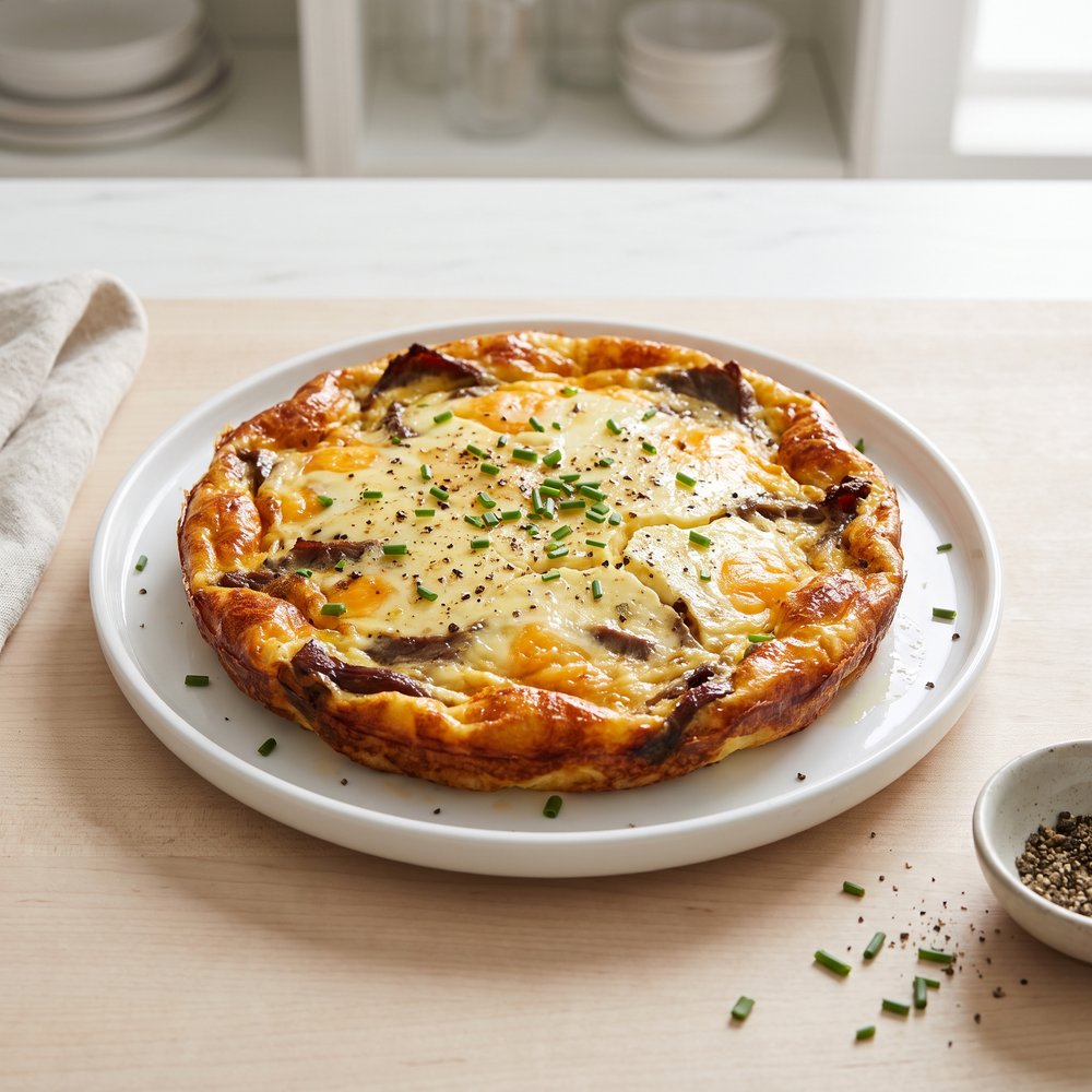 Cheddar and Roast Beef Baked Frittata