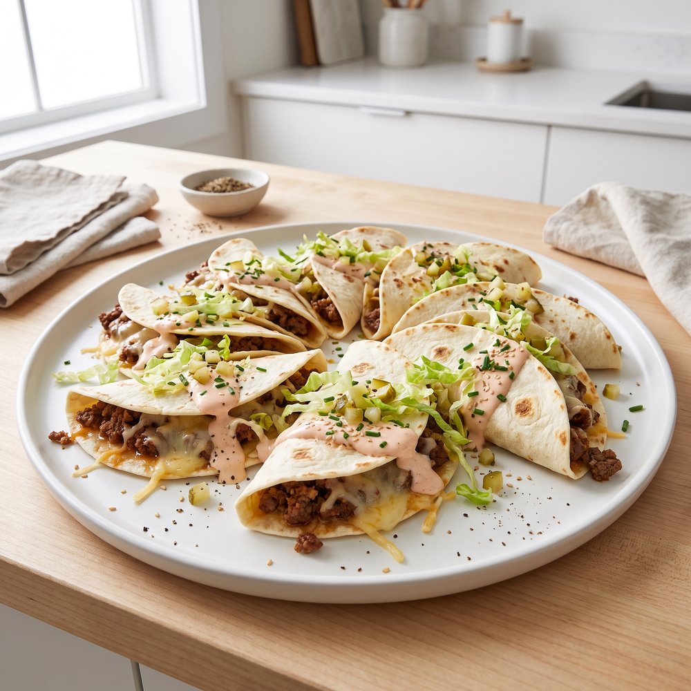 Cheeseburger-Inspired Baked Tacos
