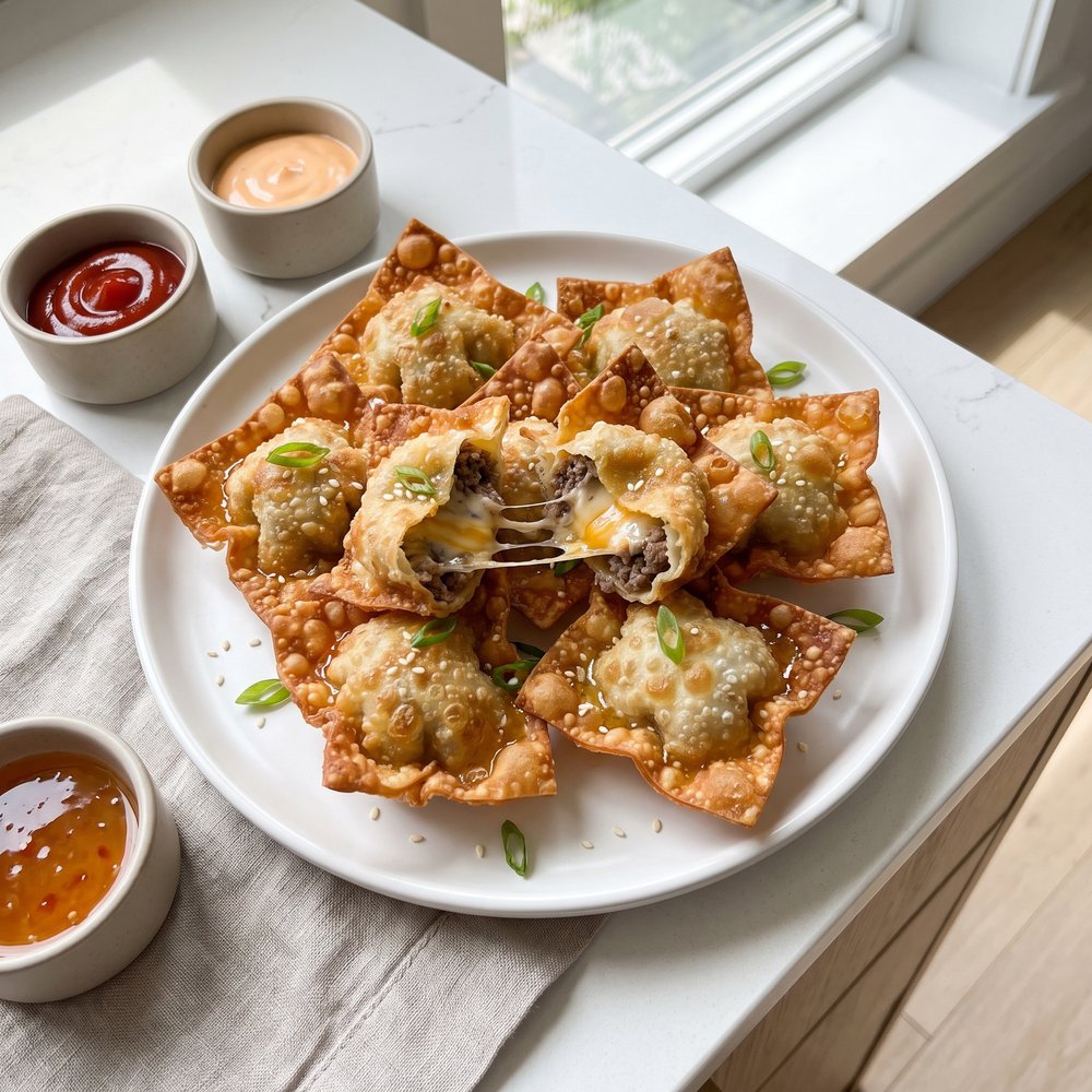Cheeseburger Wontons