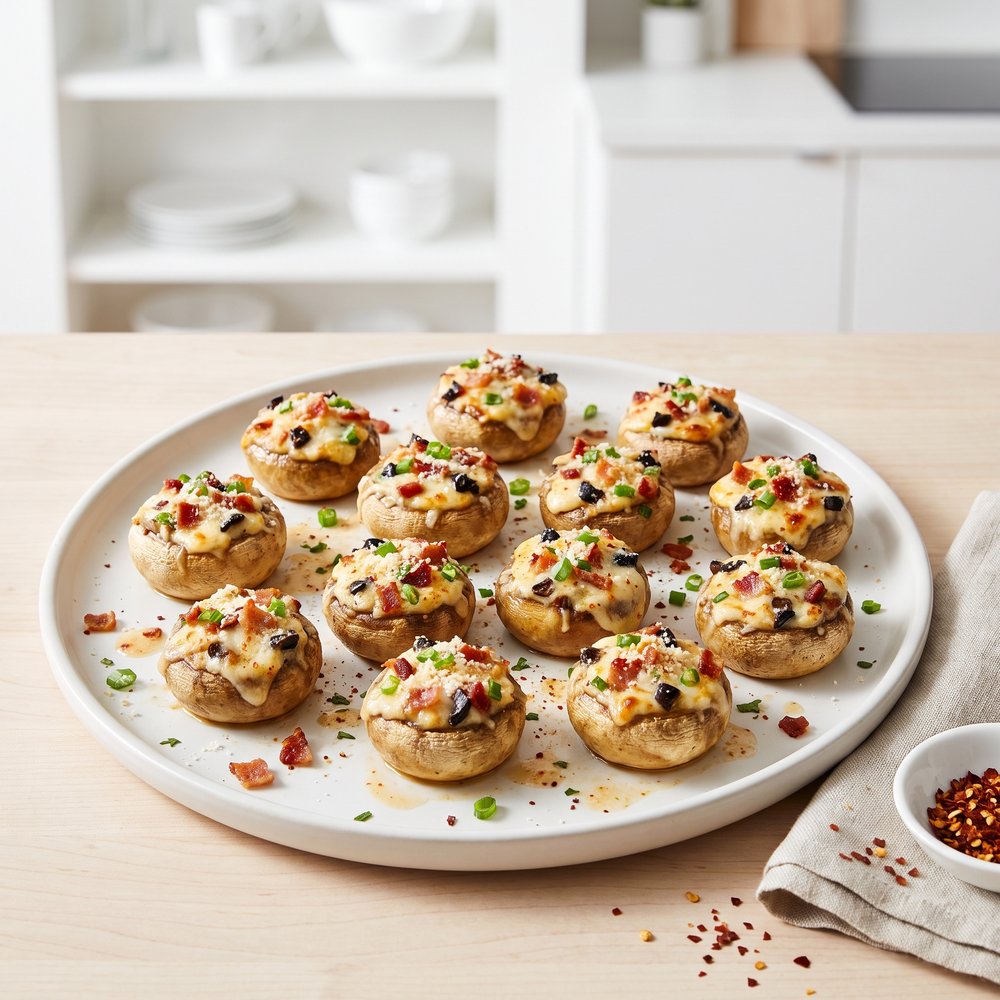 Cheesy Bacon-Stuffed Mushroom Bites